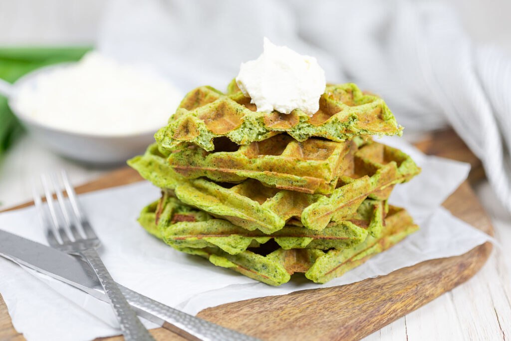 Bärlauch Waffeln Mittagessen