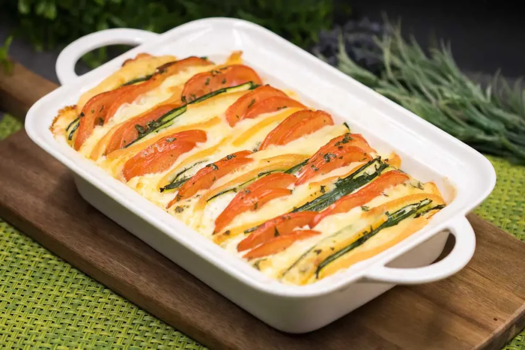 Zucchini-Rezepte  mit einem Raclette-Auflauf