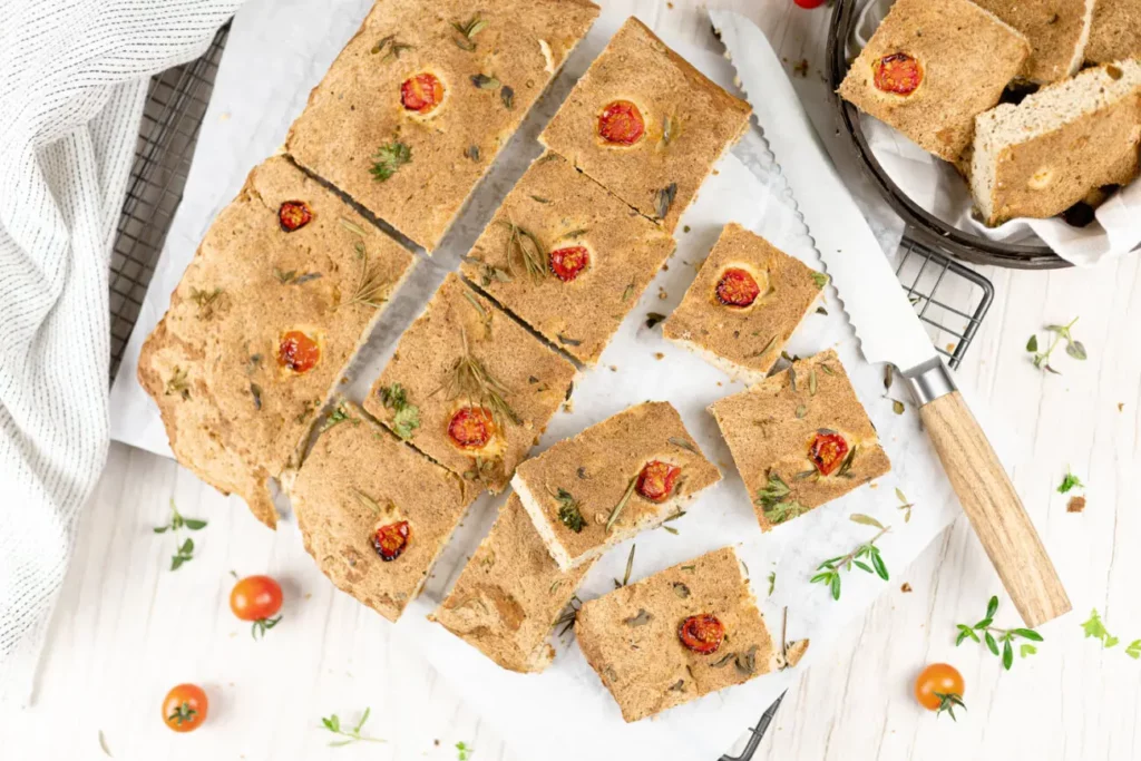 Focaccia aus Low Carb Hefeteig